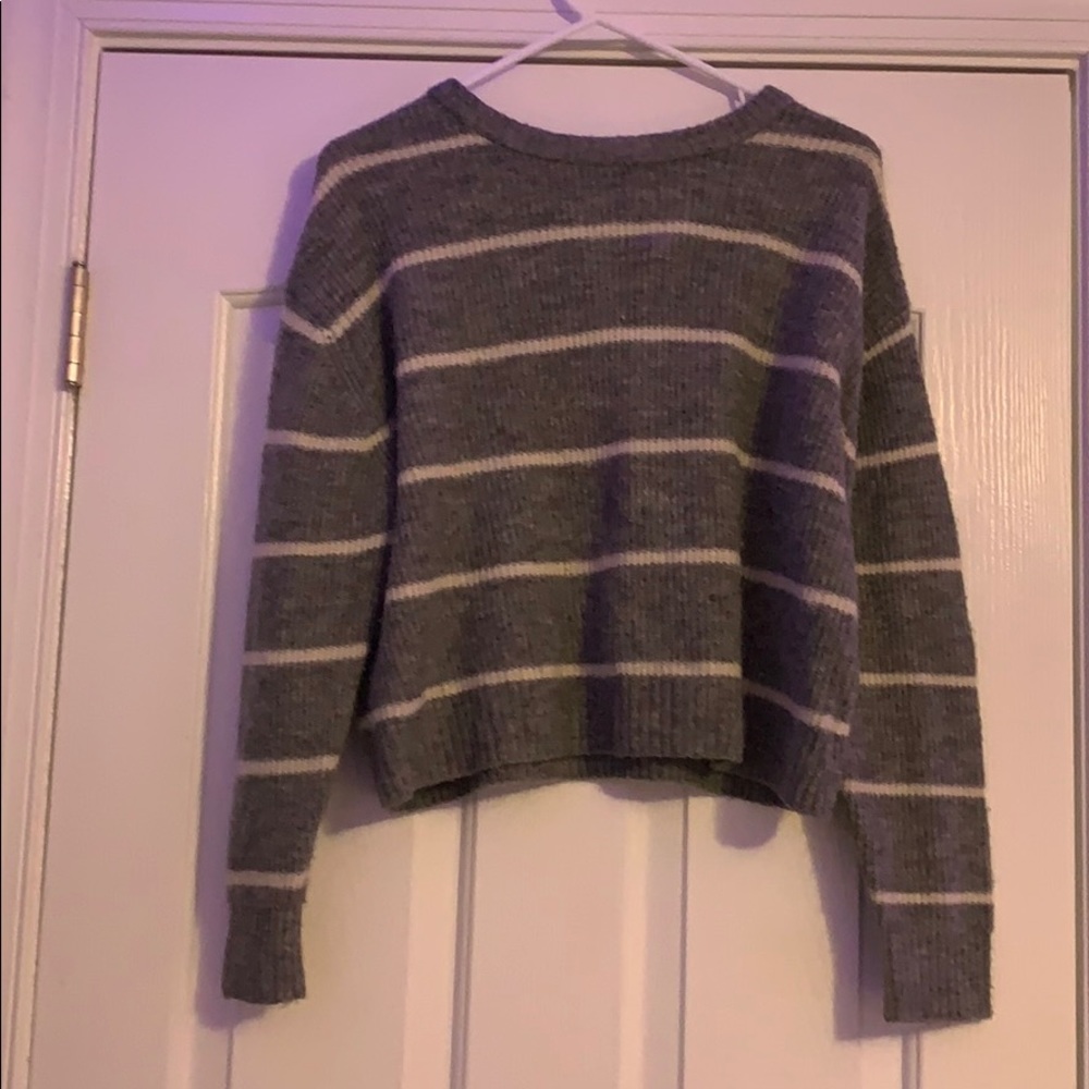 Gray striped sweater